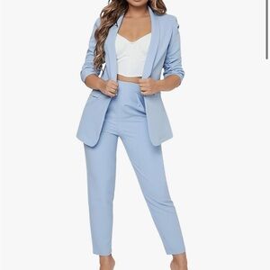 Light Blue Blazer and Pants Set